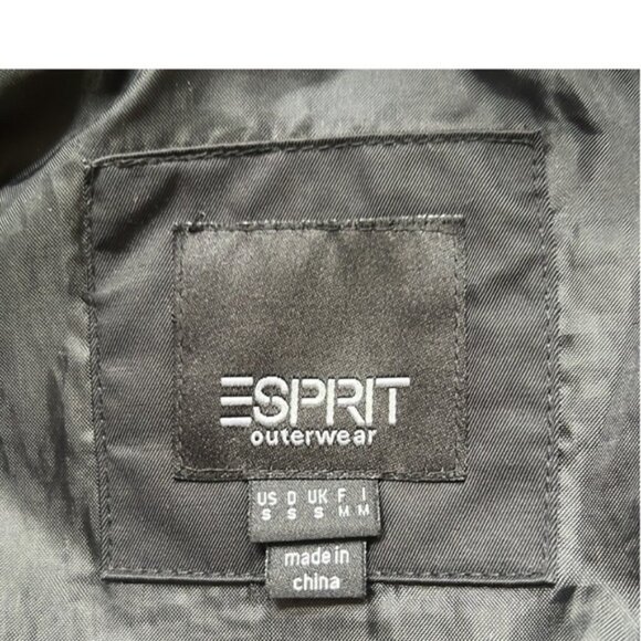 ESPRIT Women's Quilted Puffer Down Jacket Faux-Fur Trimmed Hooded Black S - Picture 8 of 10